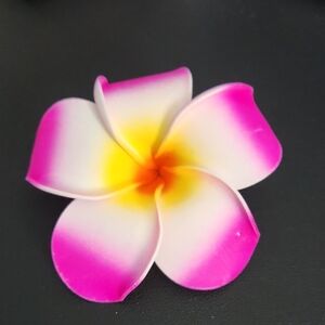 Hawaiian Plumeria Foam Hair Clip- 1 Clip